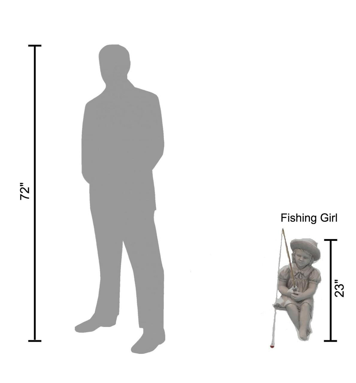 Fishing Girl Life-Size Sculpture Size Comparison