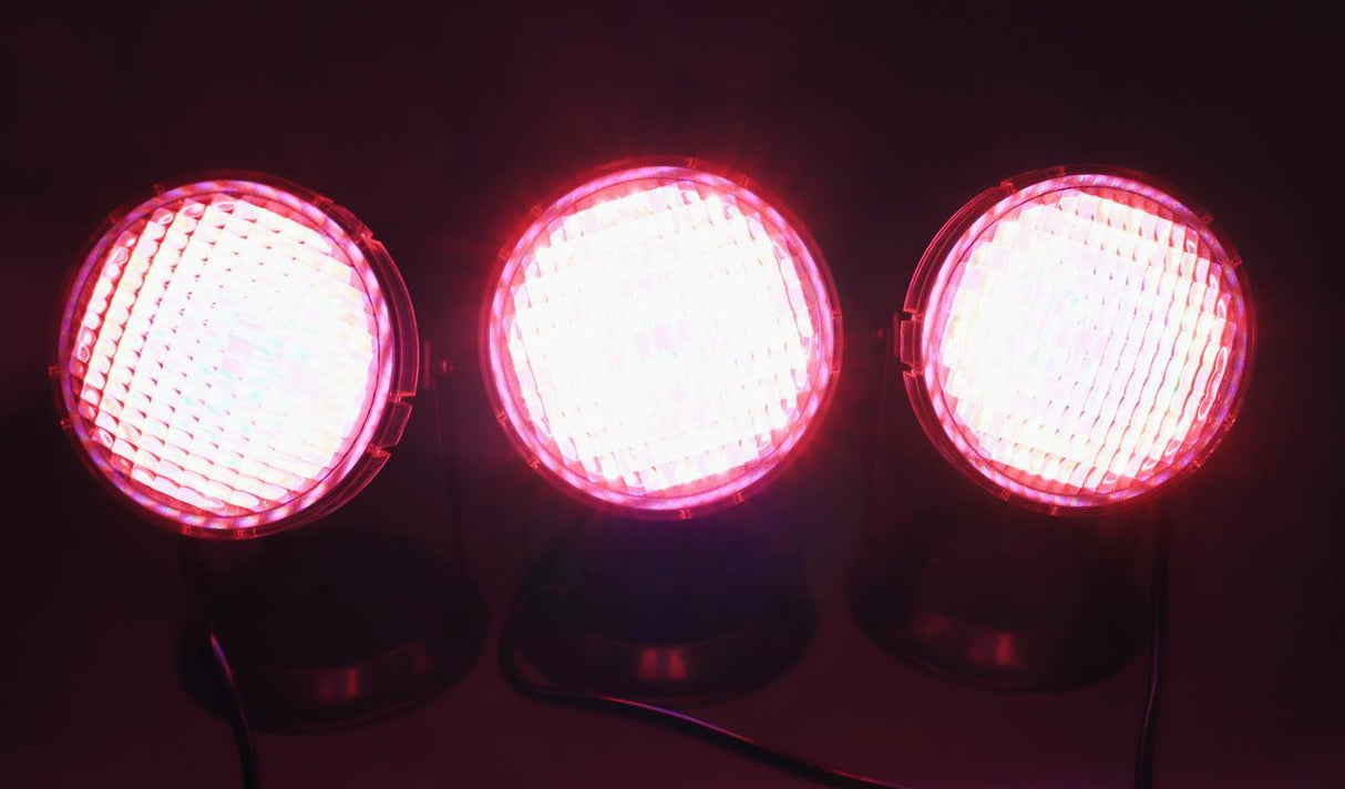 Ocean Mist Synchronized 72 LED Spotlight - 3-Pack w/ Transformer, Splitter, and Outdoor Power Strip