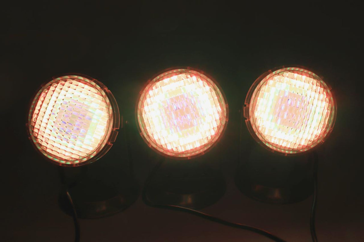 Ocean Mist Synchronized 72 LED Spotlight - 3-Pack w/ Transformer, Splitter, and Outdoor Power Strip