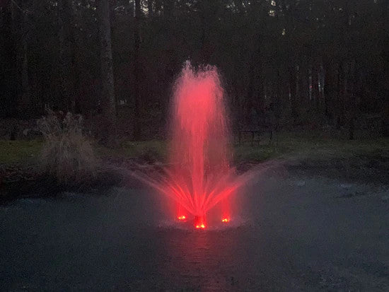 Color Changing LED spotlight Fountain in action