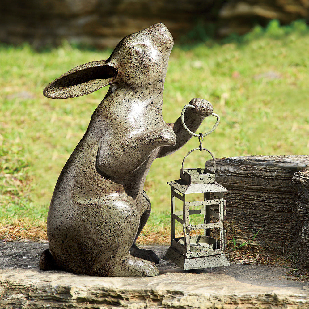 Rabbit with Lantern Garden Decor - Thumbnail 4