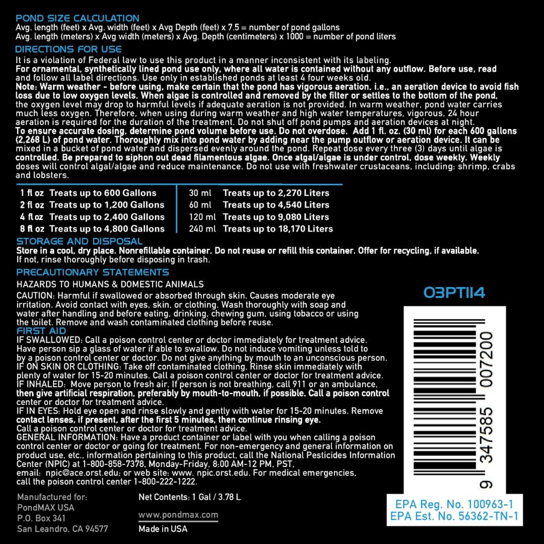 PondMAX Algae Stop Liquid - 64 ounce