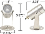 EasyPro - Cabrio Color Changing LED Submersible Light, 12 volt AC, Stainless Steel Housing - CLED4SS