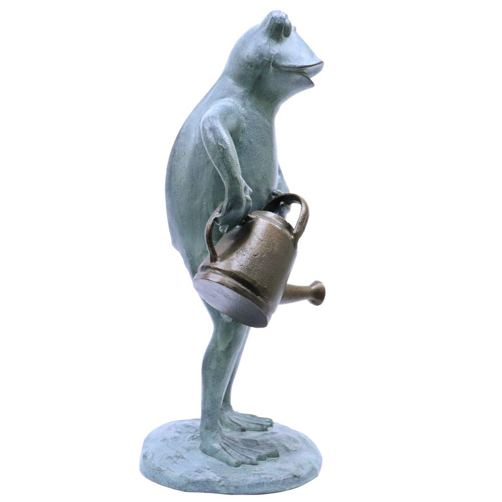 Freddie the Frog with Watering Can Garden Sculpture