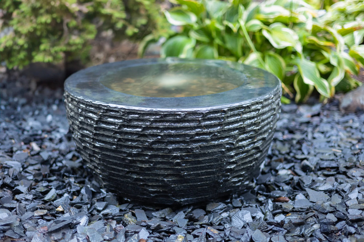 EasyPro - Tranquil Décor - Infinity Bowl Fountain Basalt Kit - 24" Diameter - HBO24K