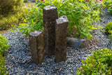 Easy Pro - 3 Natural Top Basalt Column kit - 20", 27" and 35" w/ 48" basin, 1000gph pump & light rings