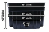 Back View  of Anjon APF-16 Profalls 16" Waterfall Biofilter with dimensions