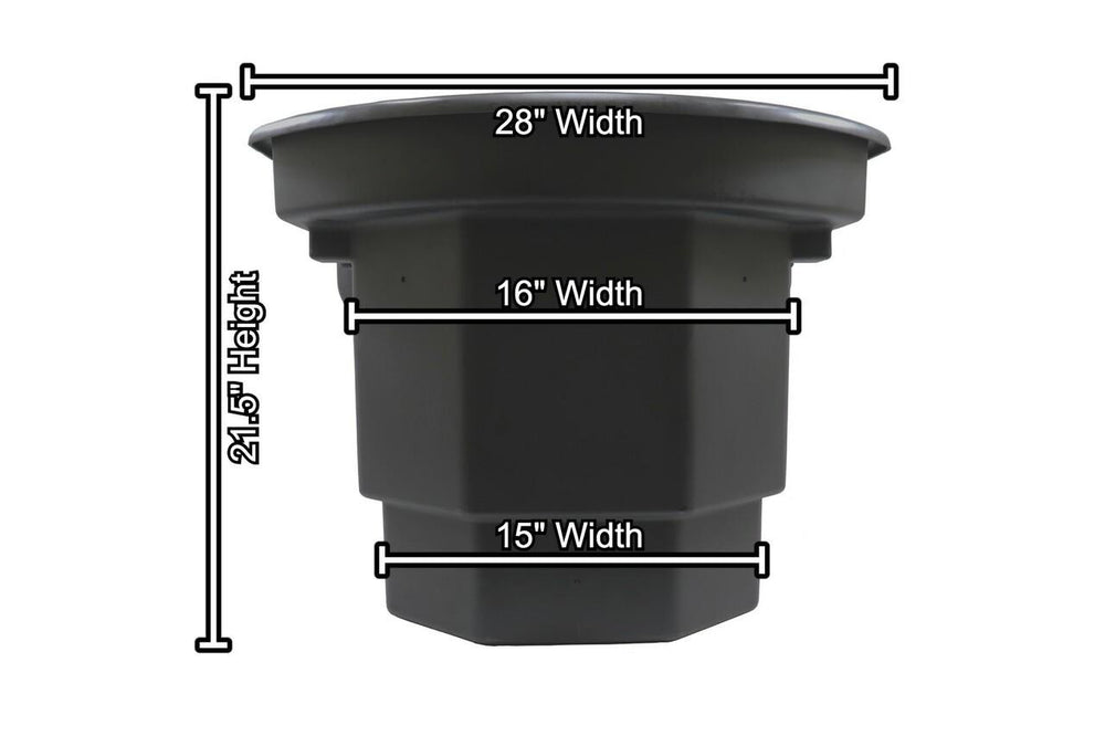 FilterFalls - 19 in Spillway - Back Dimensions
