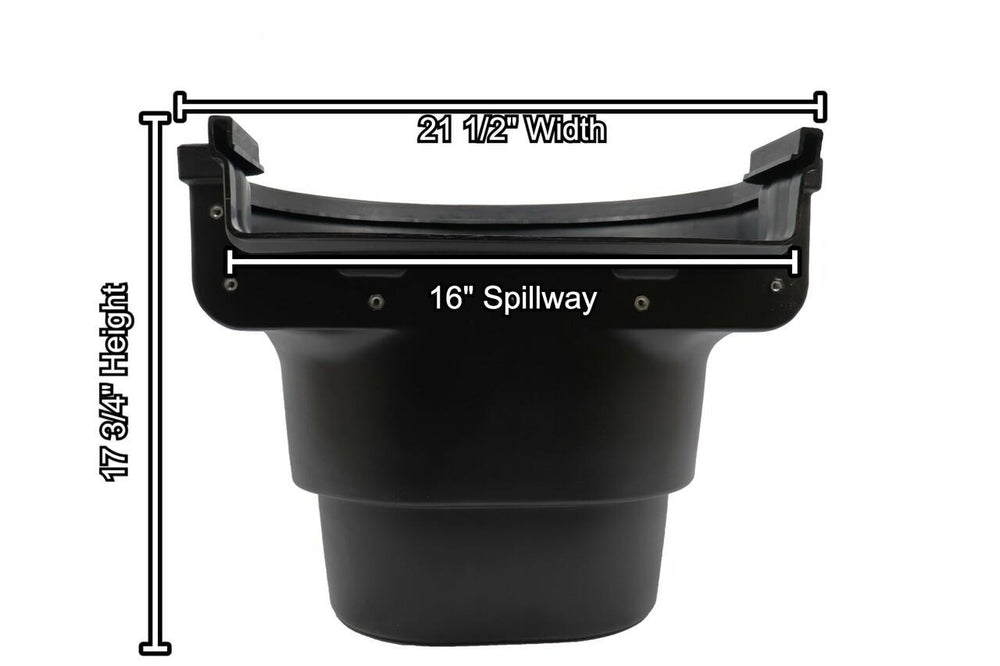 Atlantic FilterFalls - 16 in Spillway - Front Dimensions