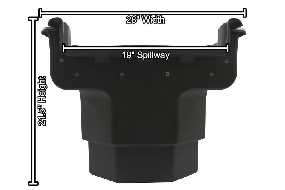 FilterFalls - 19 in Spillway - Front Dimensions