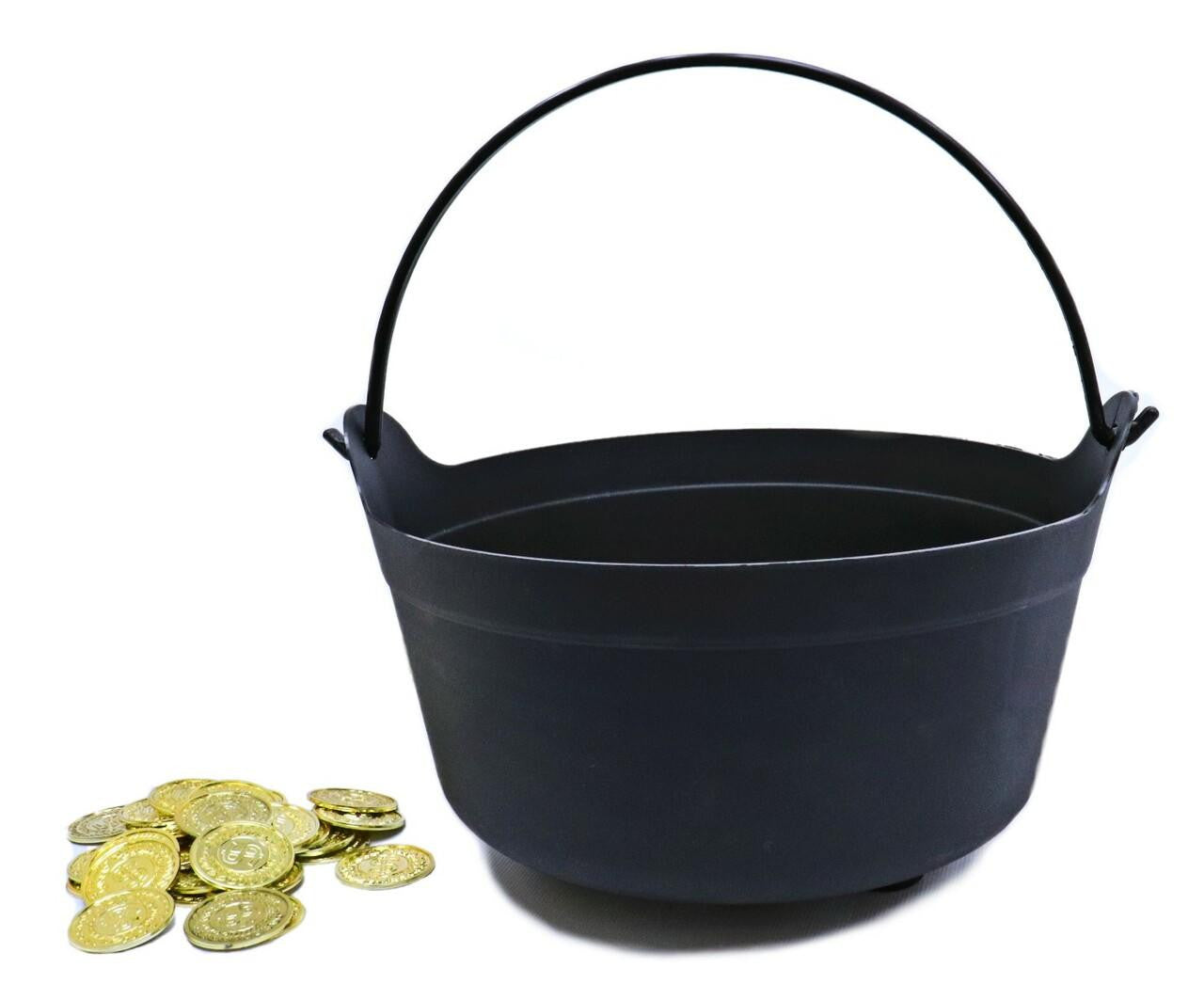 Leprechaun's Pot of Gold Black Cauldron and Gold Coins
