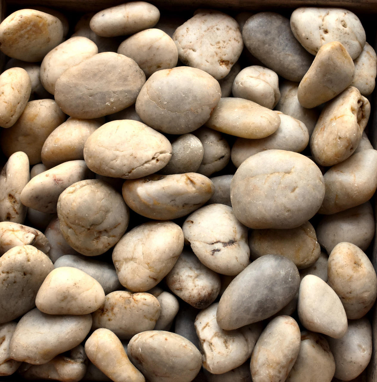 Polished White Imported Beach Pebbles (By the Pallet) | Full Pallet (2450 lbs.) | Commercial | FL, ME, NH, VT