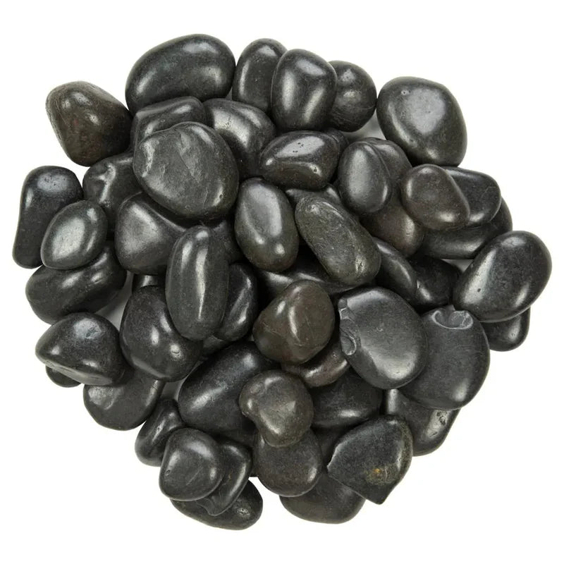 Polished Black Mexican Beach Pebbles (By the Pallet) | Quality Stone | Full Pallet (2450 lbs.) | Residential | AL, AR, IL, IN, KY, LA, MI, MS, MO, OH, OK, TN, TX, WI