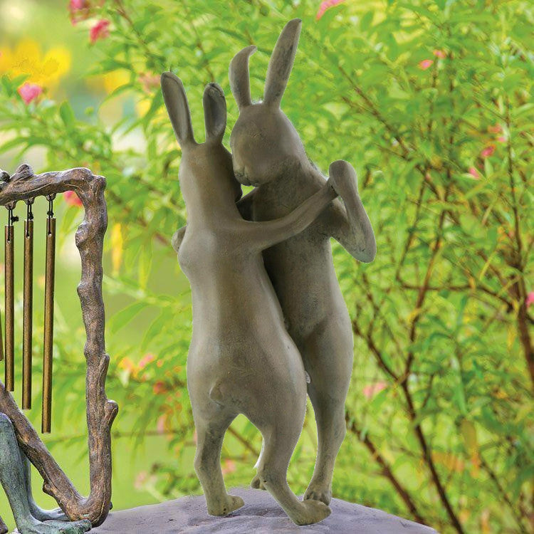 Romantic Rabbits Slow Dance Garden Sculpture - Thumbnail 5