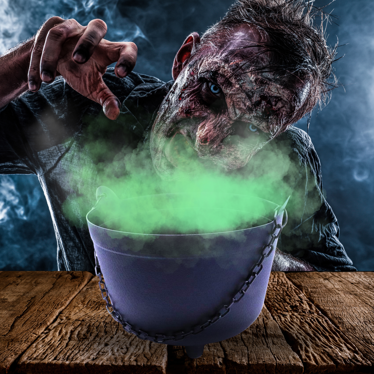 Witch's Halloween Cauldron with Fogger and Lights - Thumbnail 4